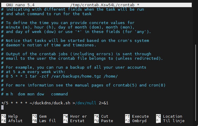 Et skærmbillede af en openvpn-konfiguration på en computer.