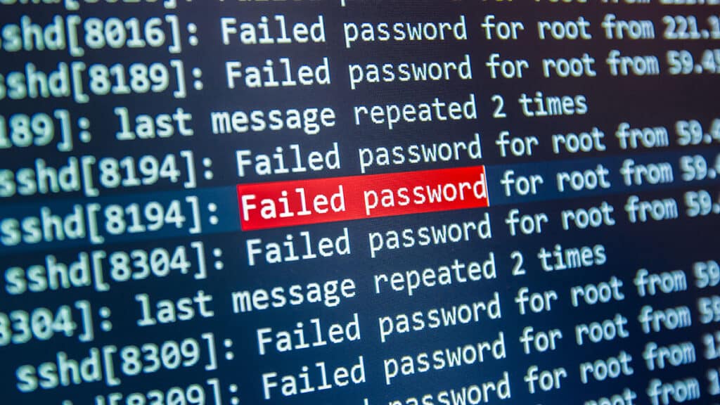 En computerskærm med SSH-nøgler (SSH-nøgler) med en rød boks med hvid tekst.