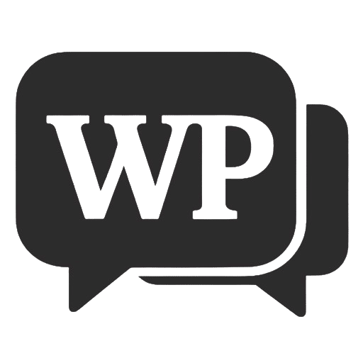 Sort talebobleikon med de hvide bogstaver “WP” i midten, der repræsenterer en WordPress-relateret chat- eller beskedfunktion til futurenode.dk. Sort talebobleikon med de hvide bogstaver "WP" i midten, der repræsenterer en WordPress-relateret chat- eller beskedfunktion til futurenode.dk.